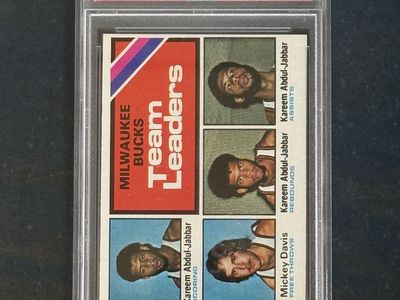 1975 Topps Milwaukee Bucks Team Leaders #126 Kareem Abdul-Jabbar PSA 9(OC) Mint Basketball Card