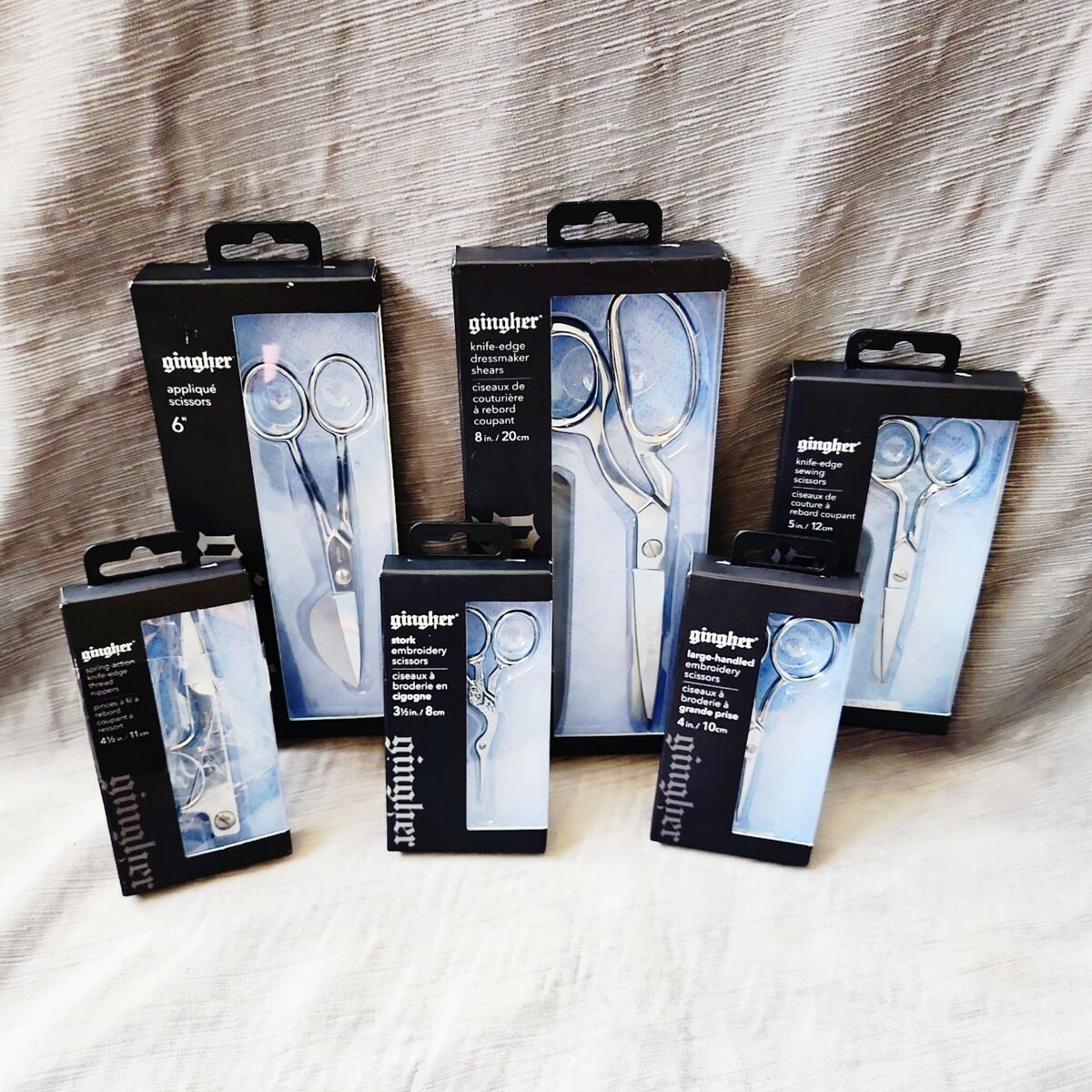 GINGHER ULTIMATE 6PC FABRIC SHEARS SCISSORS NEW