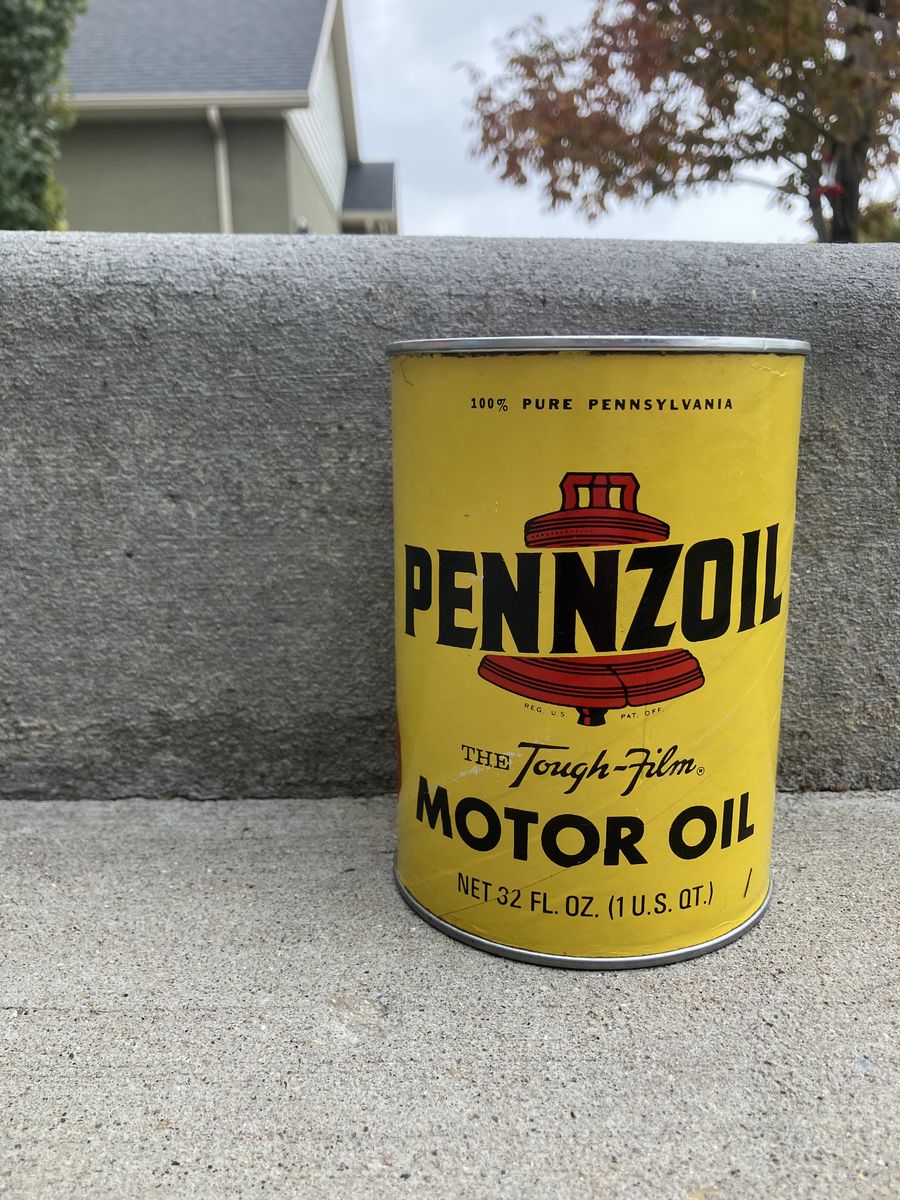 Vintage Pennzoil The Tough-Film Motor Oil Z-7 HD 20-20W 1 Quart Can