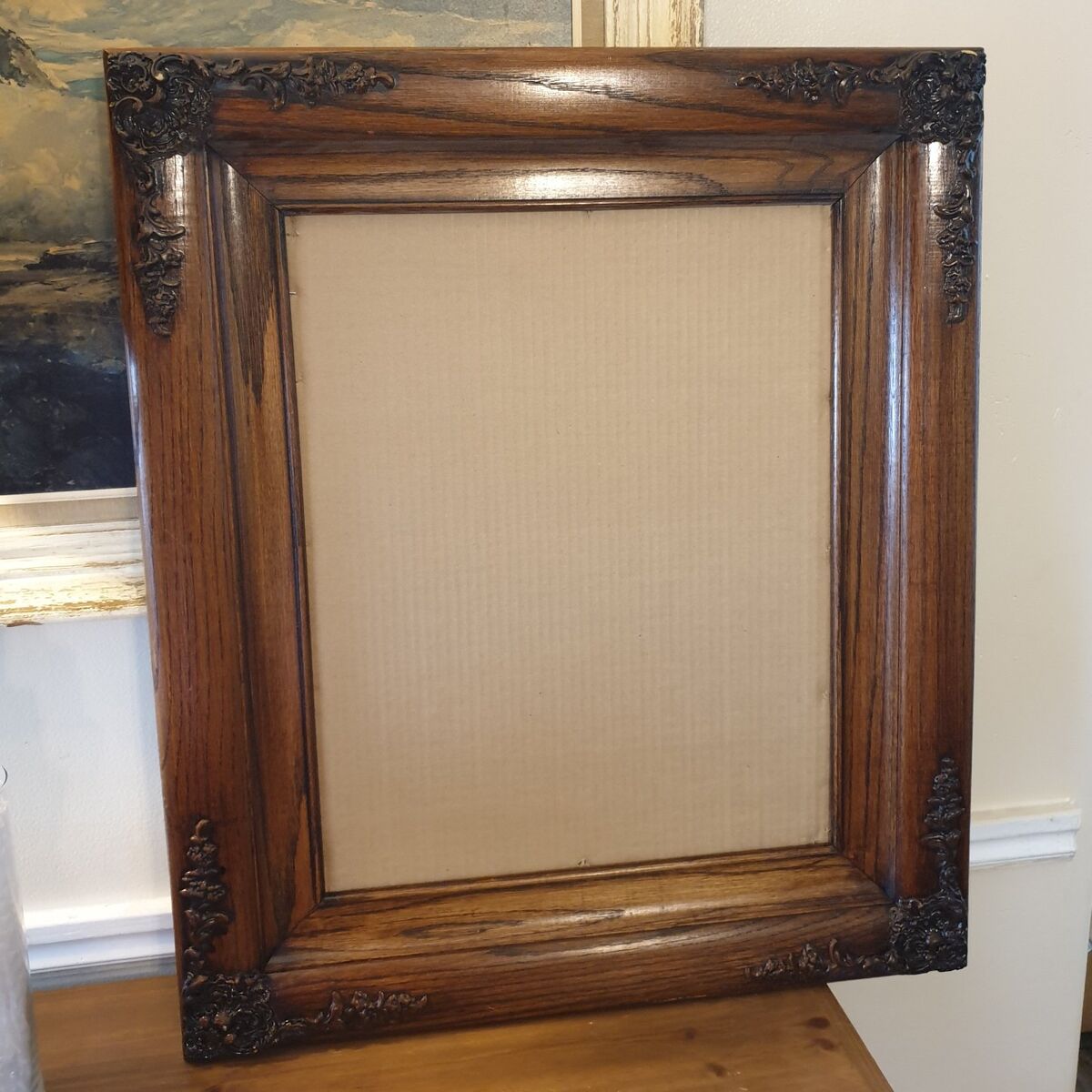 Gorgeous Large Solid Wood Frame with Floral Detail