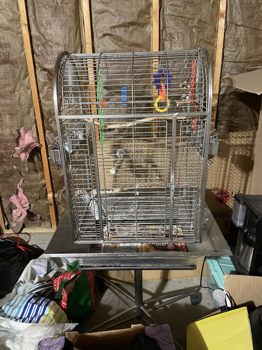 Bird cage on wheels!