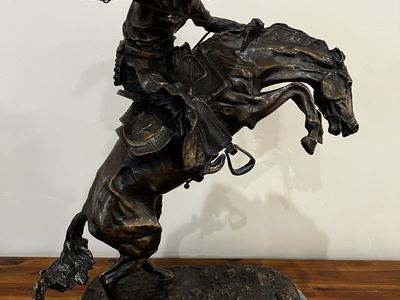 Bronco Buster Bronze Statue - Frederic Remington Reproduction - 24”
