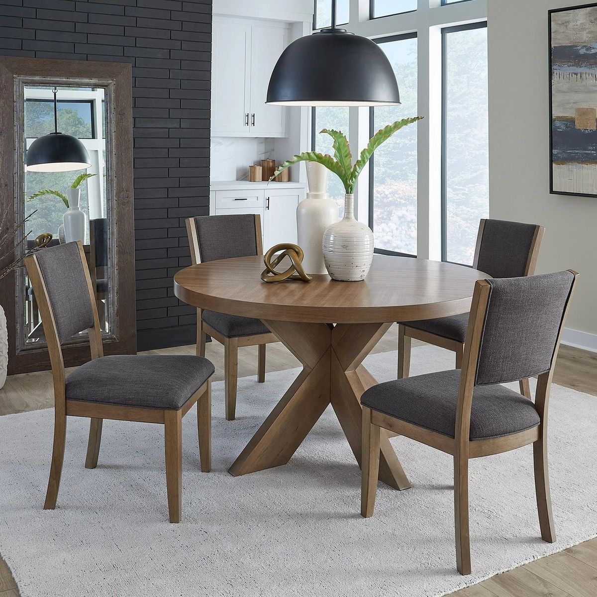 Zealand 54" Round Dining Table and 4 Chairs  1752657  #106956