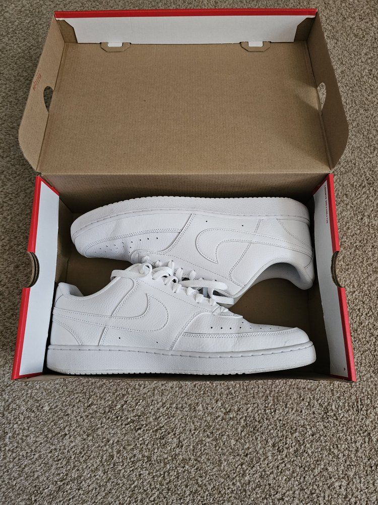 Nike Court Vision Low Next Nature White Sneakers - Men's/Women's Classic Casual Shoes