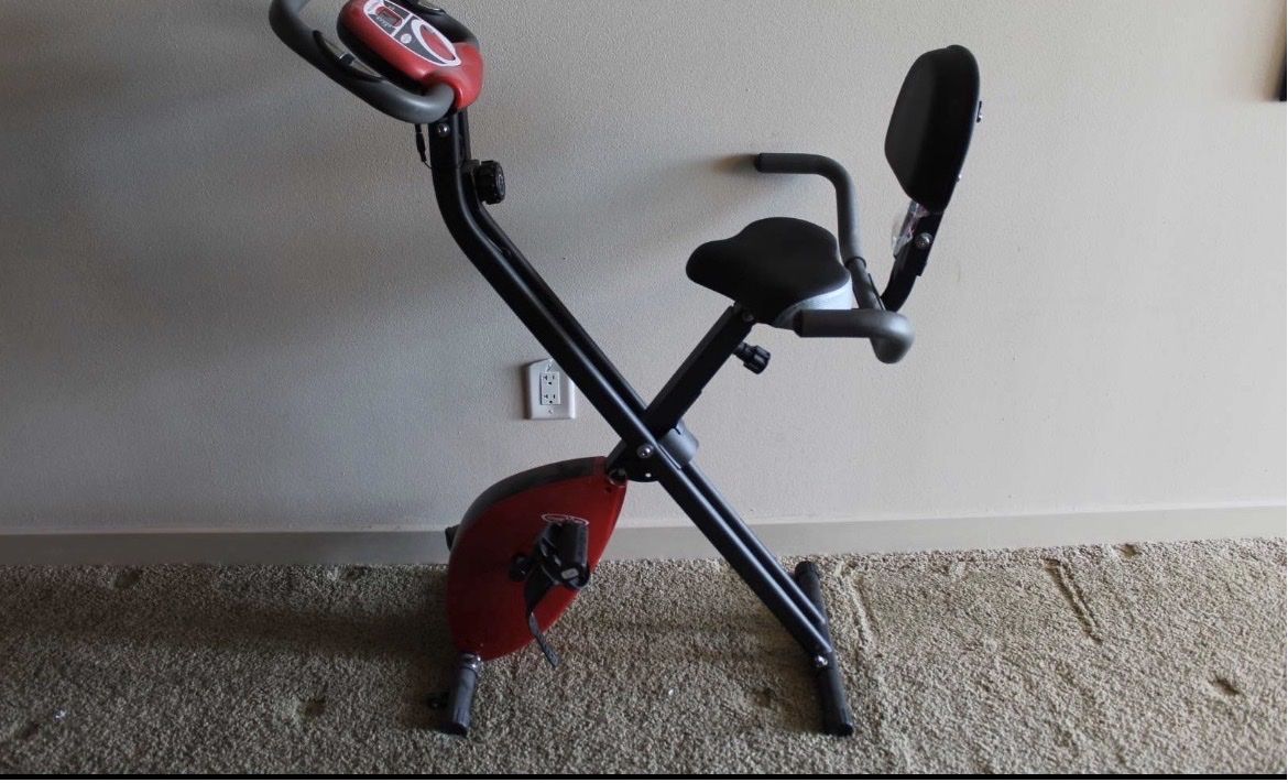Folding Exercise Bike w/ Back Support –