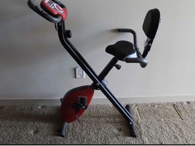 Folding Exercise Bike w/ Back Support –