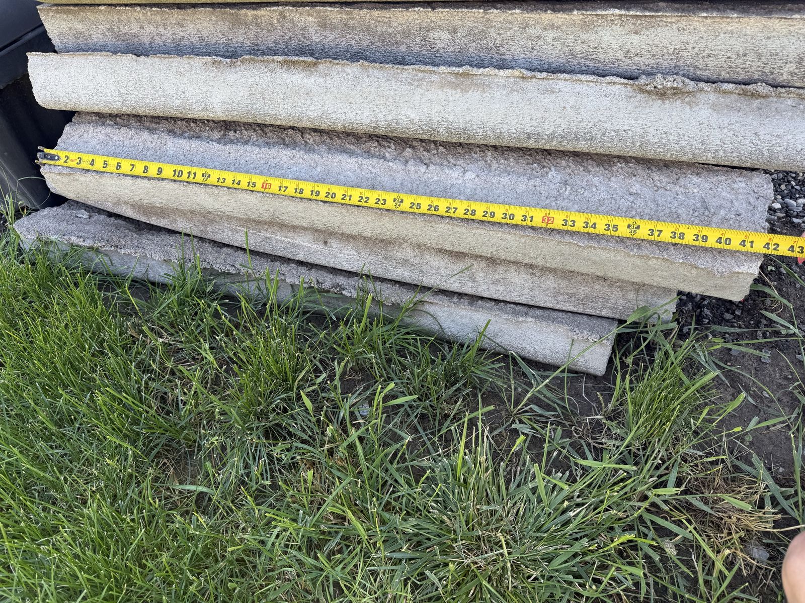 Concrete Edging Pieces - 42" Length, Gray - Ideal for Garden Beds, Pathways, Landscaping Borders