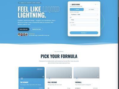 – HypeIV.com — Turnkey Mobile IV Therapy Business | Bookable Site, 10-Formula Menu, Custom Configurator