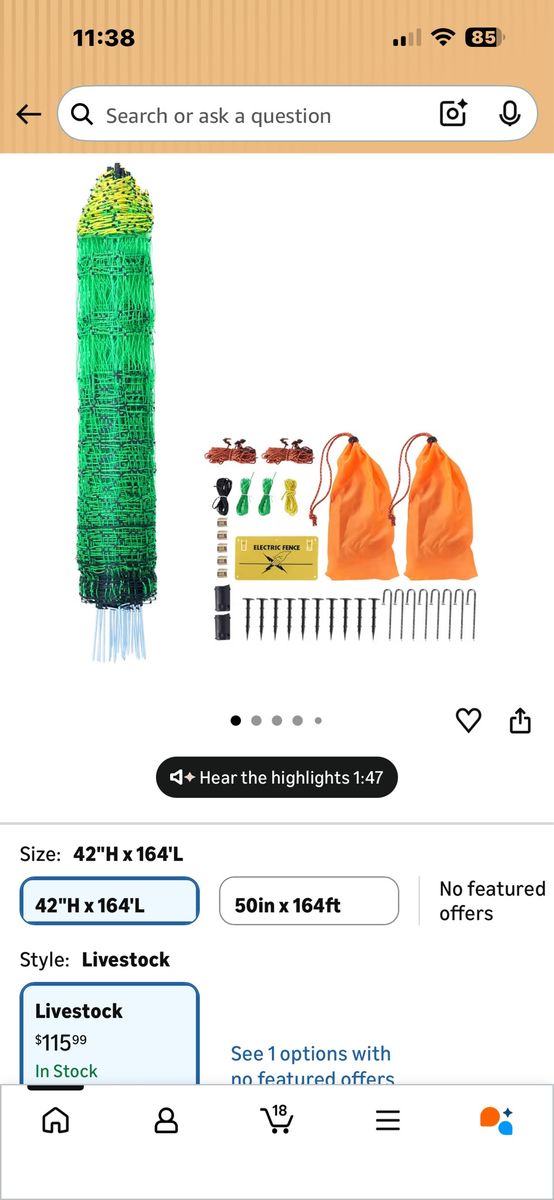 Electric netting fencing