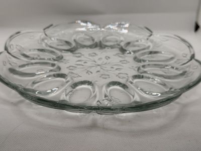 Vintage Anchor Hocking pressed glass Deviled Egg plate