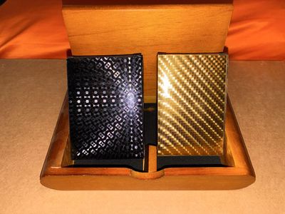 SP The lord of Cards, 1 Gold Deck, 1 Black Deck with Wooden Case for Both Decks.