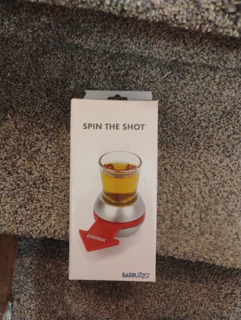 Barbuzzo Spin The Shot Drinking Game - Fun Party Novelty Adult Game with Shot Glass