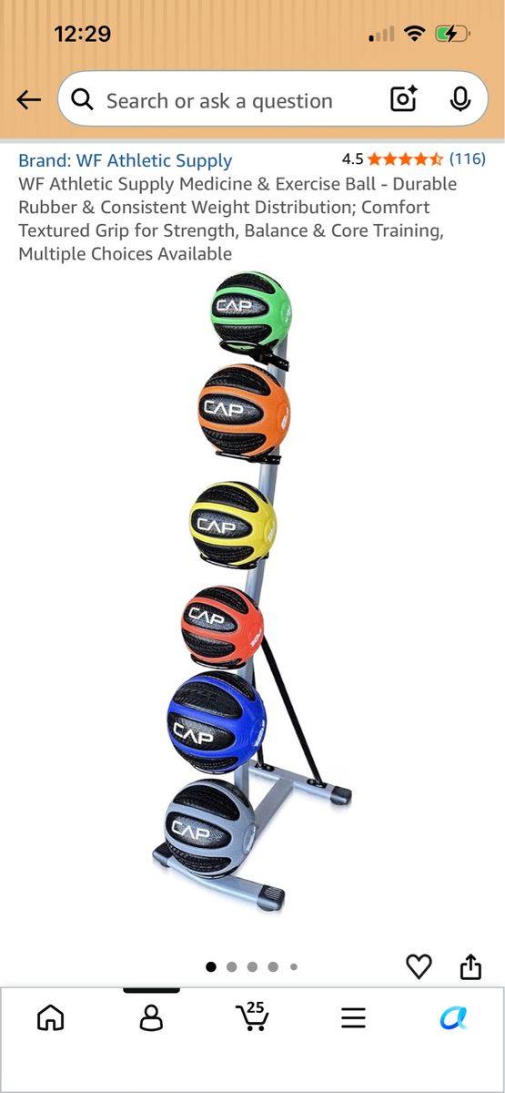 CAP  Medicine Ball & Storage Rack Set - Durable Rubber, Consistent Weight, Textured Grip