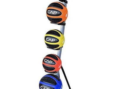 CAP Medicine Ball & Storage Rack Set - Durable Rubber, Consistent Weight, Textured Grip