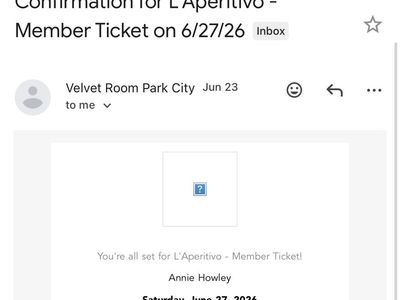 2 L'Aperitivo Member Tickets - Velvet Room Park City - Sat, June 27, 2026 at 5 PM - Sold Out Event