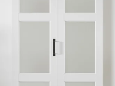 New - 3-Lite 84" Manufactured Wood & Frosted Glass Paneled Bi-Fold Barn Door