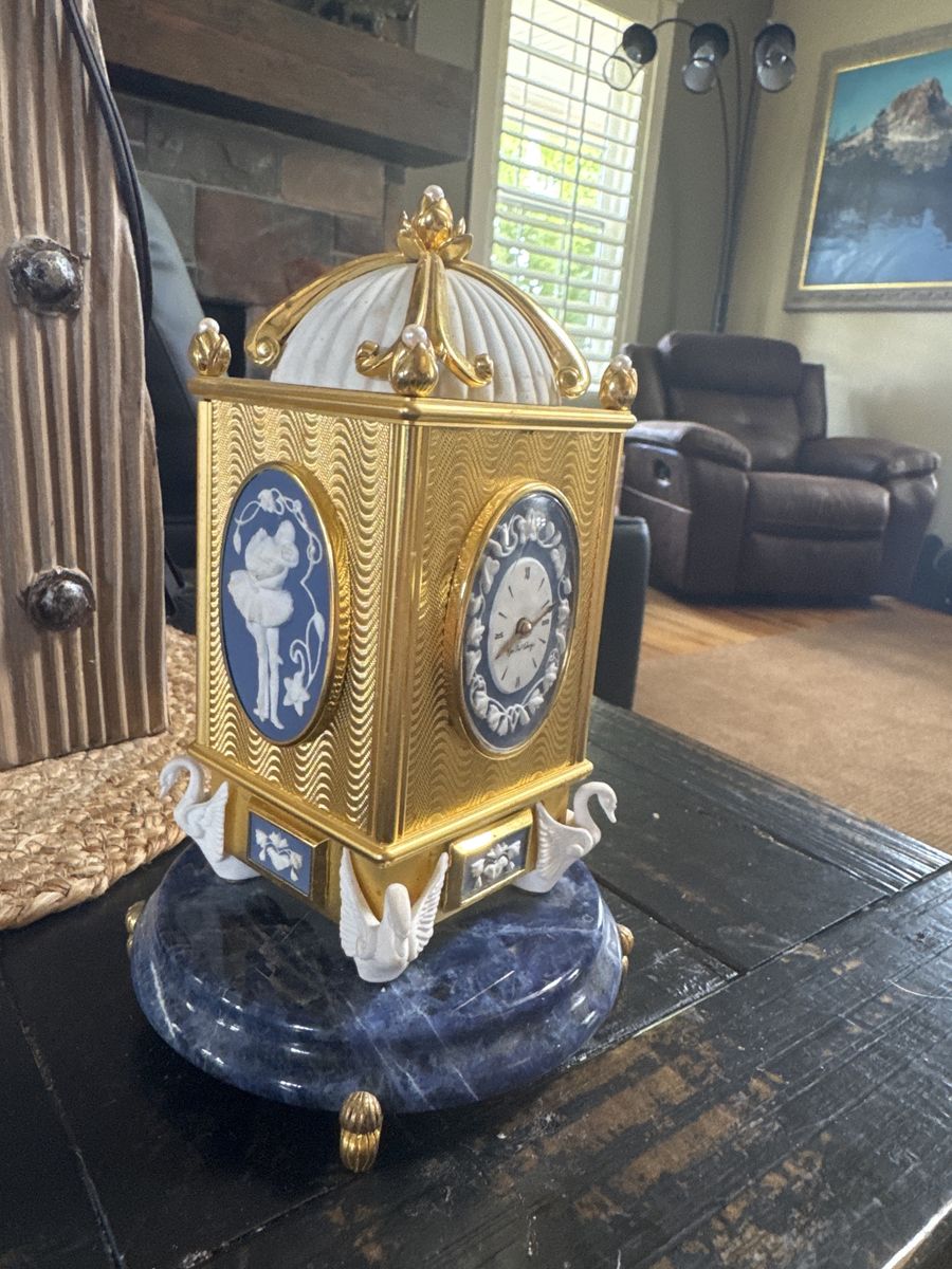 House of Igor Carl Faberge The Swan Lake Musical Clock Vintage
