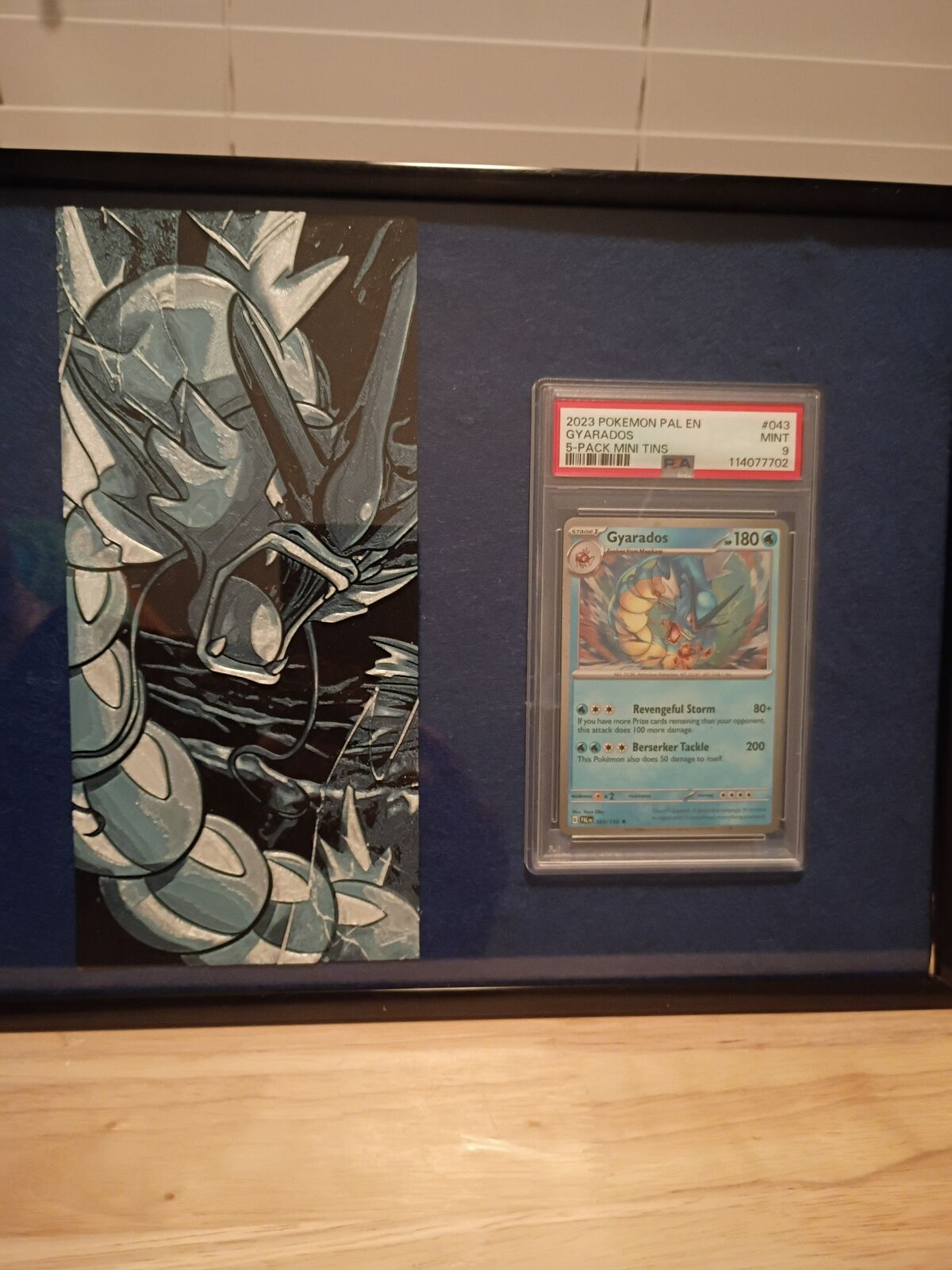 Gem Mint 9 PSA Graded 2023 Pokemon PAL EN Gyarados - With Frame and Art Piece