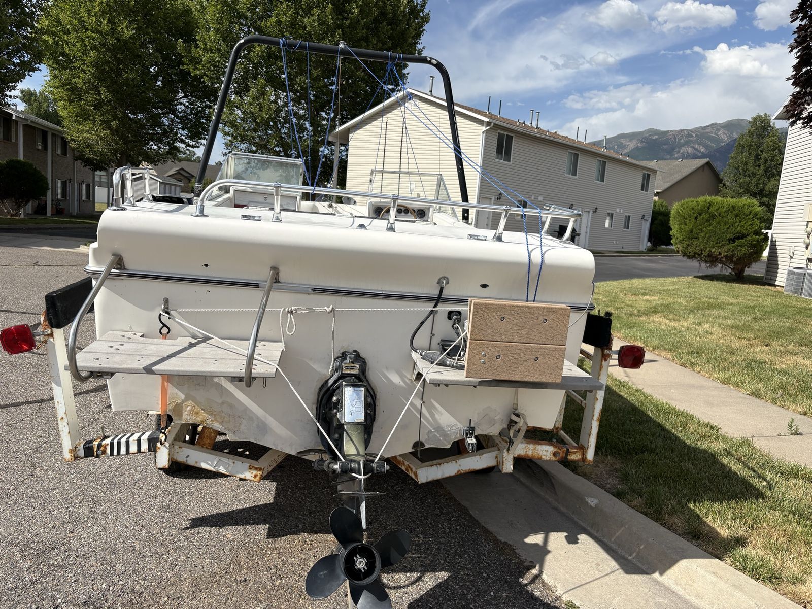 Used Boat with Outboard Motor & Trailer - Great Project Boat