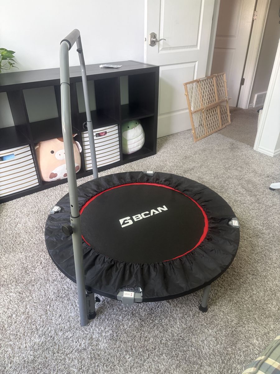 BCAN Rebounder Fitness Trampoline with Adjustable Handlebar