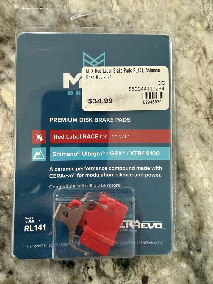 MTX Braking Red Label RACE Ceramic Disc Brake Pads RL141 for Shimano Ultegra GRX XTR
