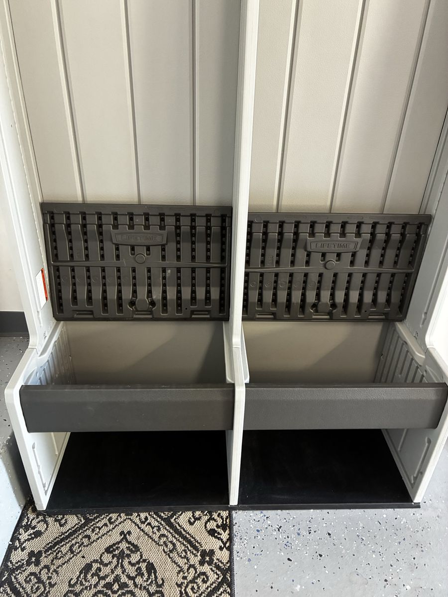 Lifetime Dual Locker Bench Mudroom Storage Unit with Hooks