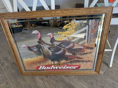 Vintage Budweiser Turkeys Bar Mirror