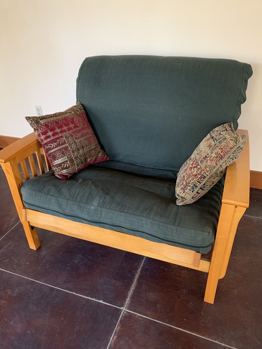 Futon frame and twin futon couch-bed