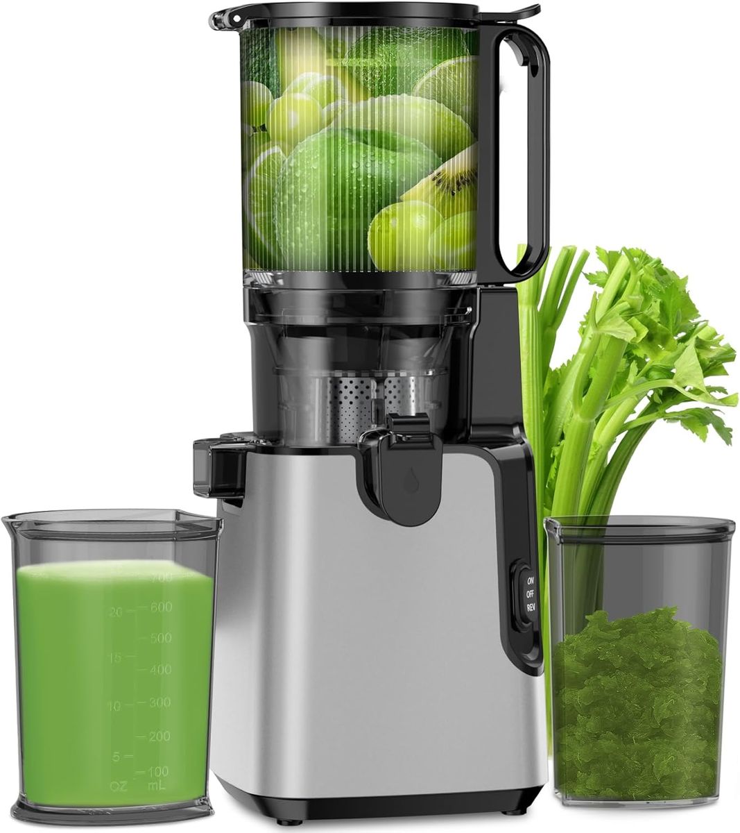 New Canoly JE-73 Masticating Juicer, Cold Press, Easy Clean, Large Feeding Tube
