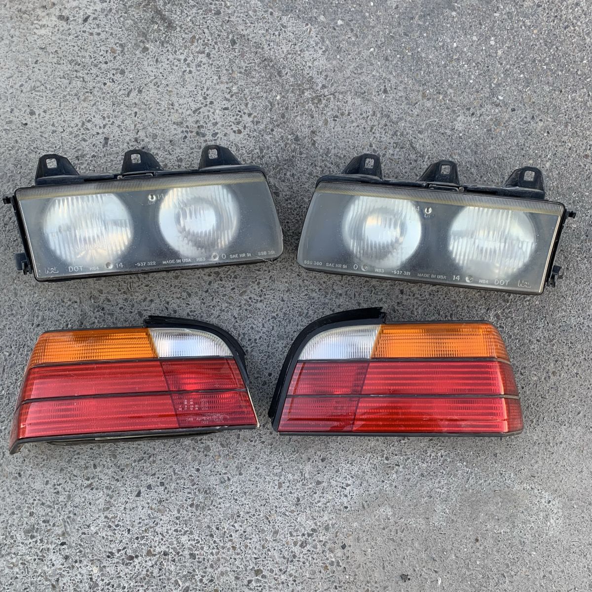 OEM BMW E36 Headlights & Tail Lights Assembly Set Pair Left Right