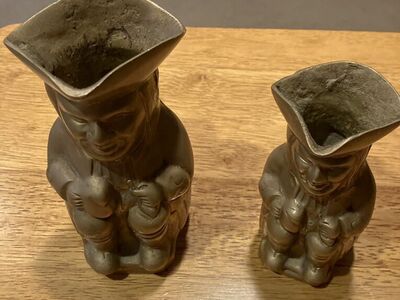 Vintage English Solid Brass Toby Mugs