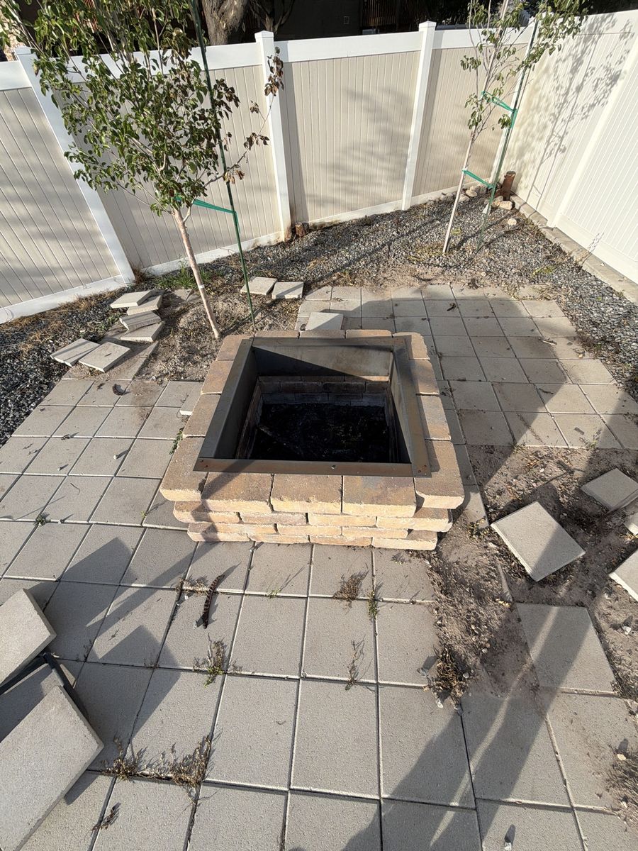 Free pavers and fire pit