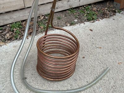 25’ Copper Immersion Wort Chiller - High Efficiency - Homebrew