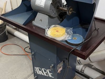 ARBE 1/2HP Double Spindle Polishing Buffing Machine w/ Dust Collector & Foot Pedal