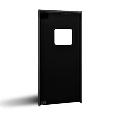 NEW 42x84 Curtron SPD-80 Black Impact Traffic Door w/ Window - SLC