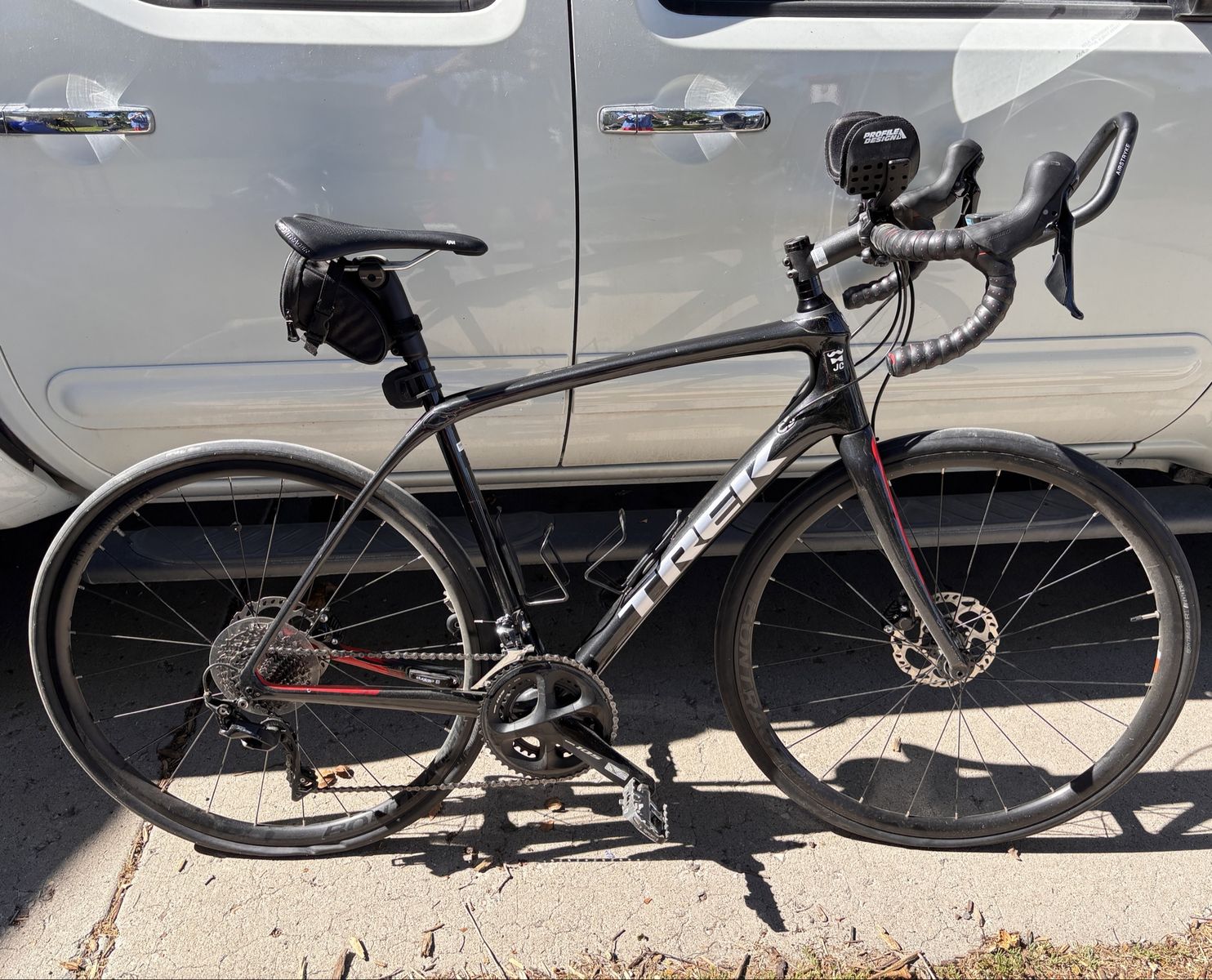 Trek Domane SL5 Road Bike - Element Bolt GPS, Aerobars, Upgraded Bontrager Tires, Size 56