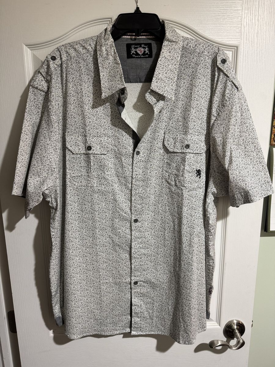 Lions Crest by English Laundry Men's Short Sleeve Button-Down Shirt Size 3X