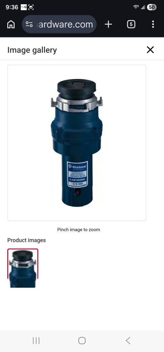 Whirlaway garbage disposal  new