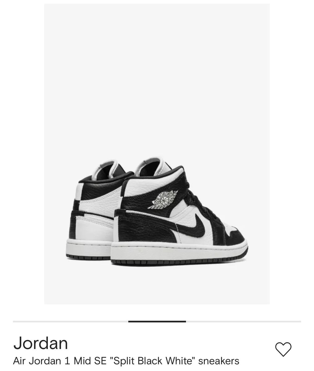Air Jordan 1 Mid SE Split Black White Sneakers - Size 7