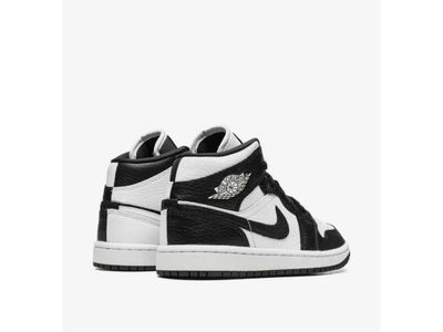 Air Jordan 1 Mid SE Split Black White Sneakers - Size 7