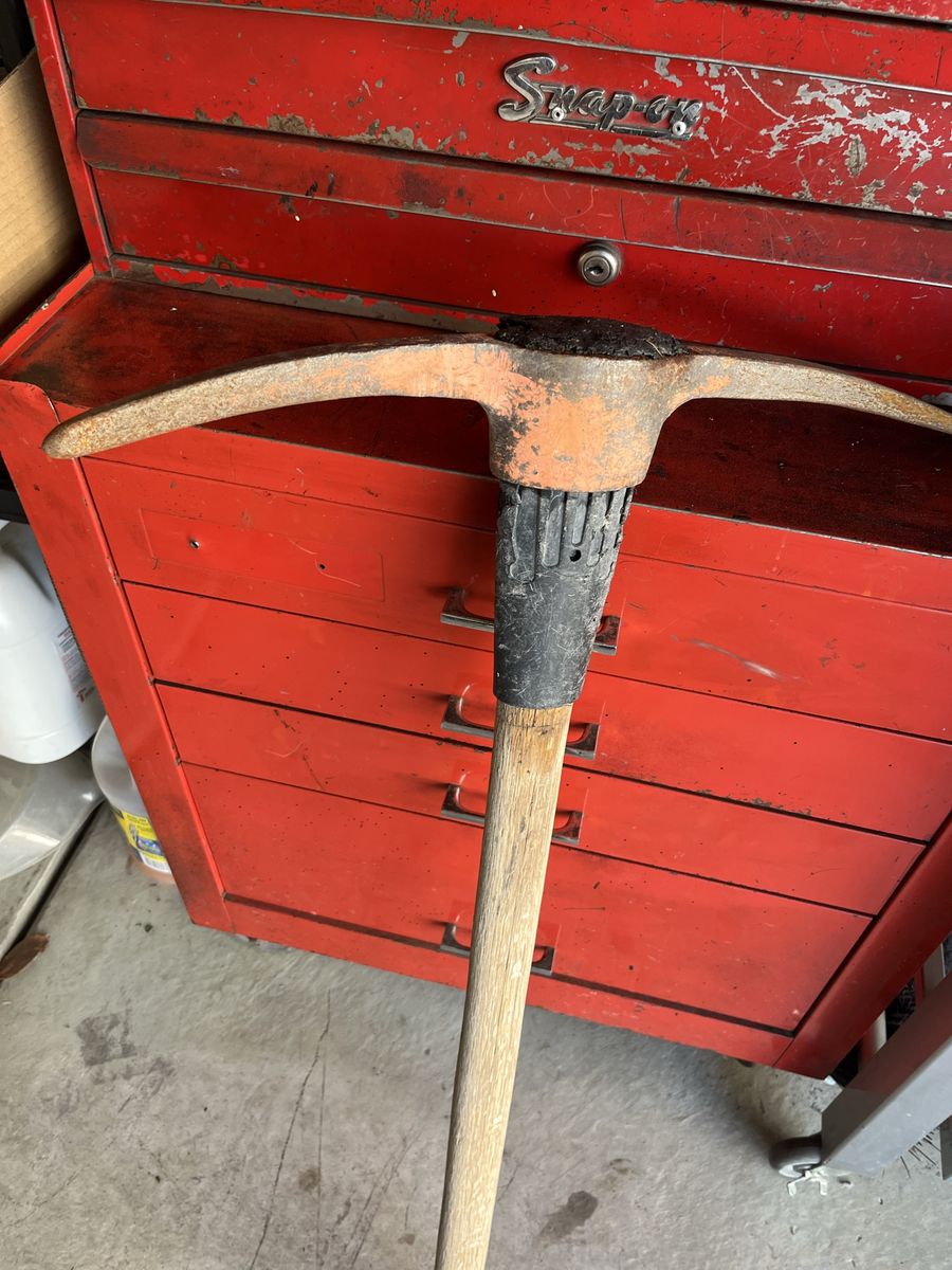 Used Pickaxe with 36”Wooden Handle and Heavy-Duty Metal Head