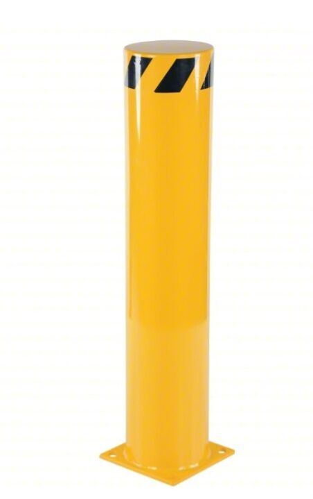 New Bollard Bolt-on 42in H by 8 1/2 in Dia Carbon Steel Yellow Barrier
