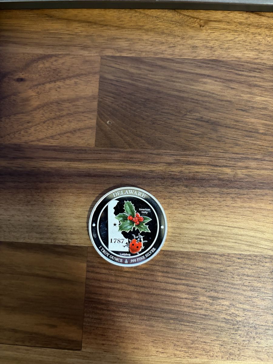 Delaware State Symbols 1 oz Silver Round (Colorized)
