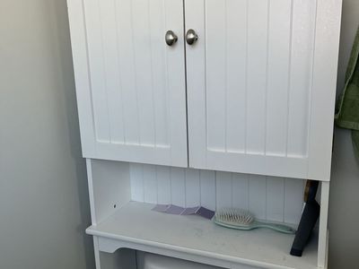 White Over-the-Toilet Storage Cabinet - 65" Tall