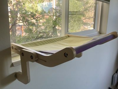 Cat Window Hammock / Perch - Green/Purple - Great Condition