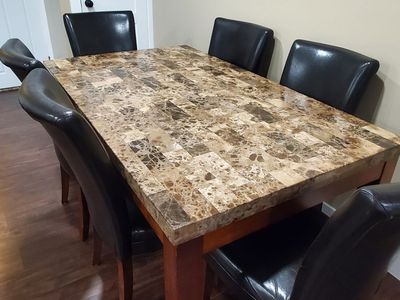 Solid 2" Granite Dinner Table