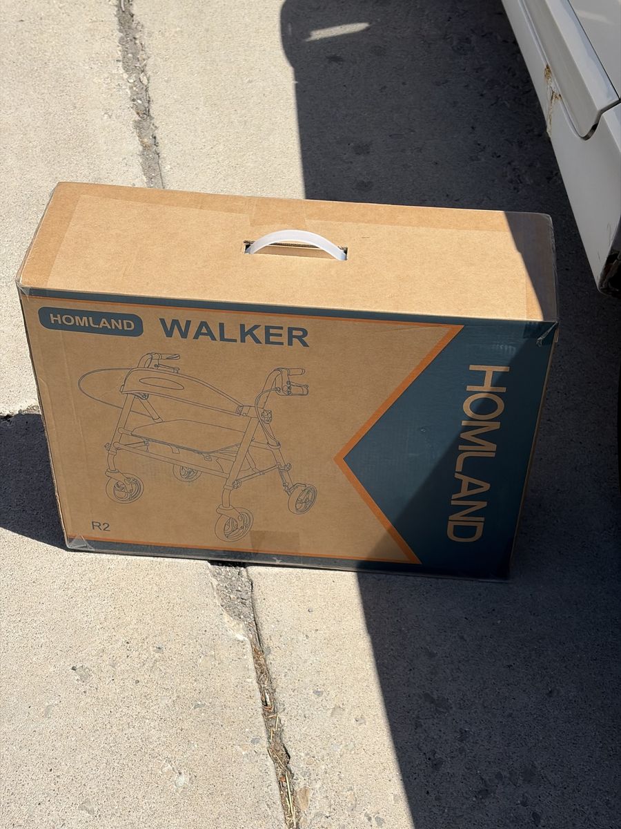 HOMLAND R2 Walker - New in Box, Foldable Mobility Aid with Seat
