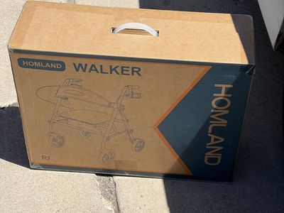 HOMLAND R2 Walker - New in Box, Foldable Mobility Aid with Seat