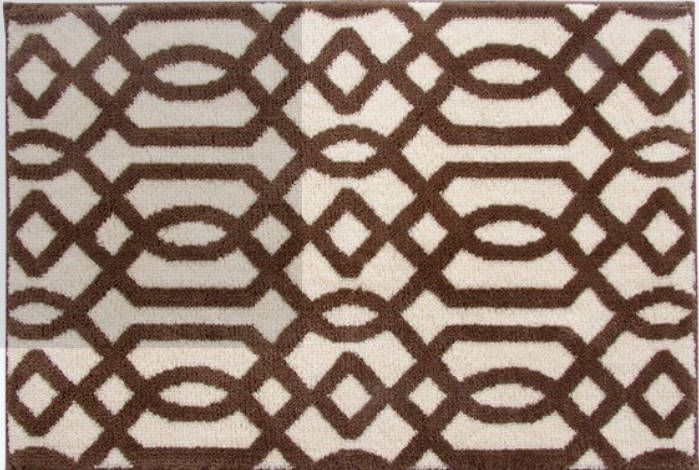 Kentby Mocha/White 5'x7'6" Geometric Area Rug 100% Polyester Easy Care!!