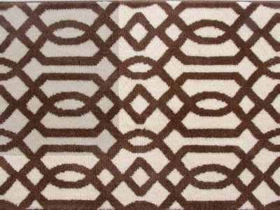 Kentby Mocha/White 5'x7'6" Geometric Area Rug 100% Polyester Easy Care!!